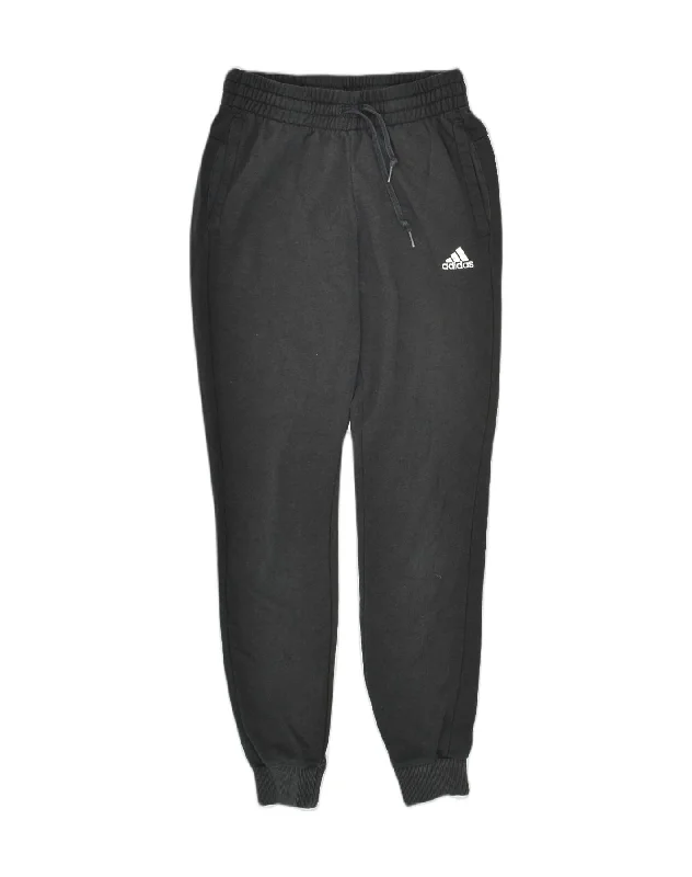 ADIDAS Womens Graphic Tracksuit Trousers Joggers UK 4-6 XS  Grey Cotton