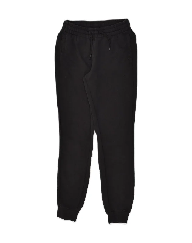 ADIDAS Womens Graphic Tracksuit Trousers Joggers UK 8 Small Black Cotton