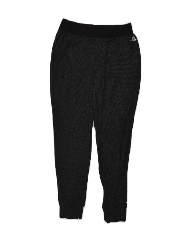 ADIDAS Womens Tracksuit Trousers Joggers UK 10 Small Black Polyester