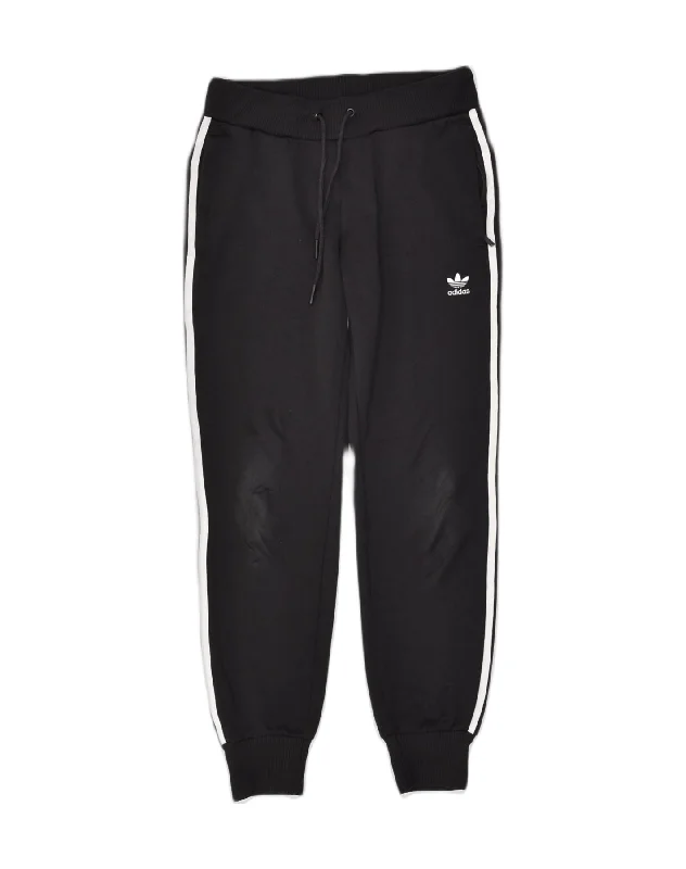 ADIDAS Womens Tracksuit Trousers Joggers UK 10 Small Black Polyester