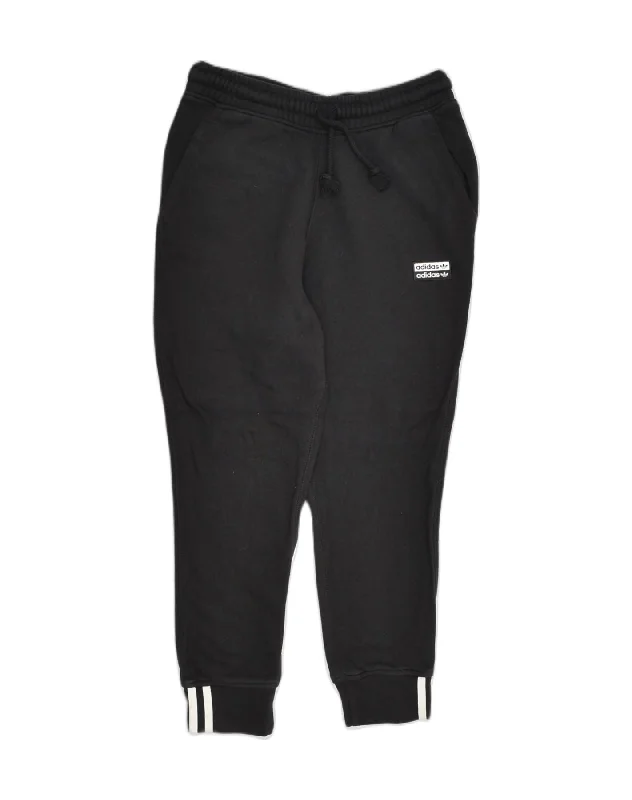 ADIDAS Womens Tracksuit Trousers Joggers UK 6 XS  Black Cotton