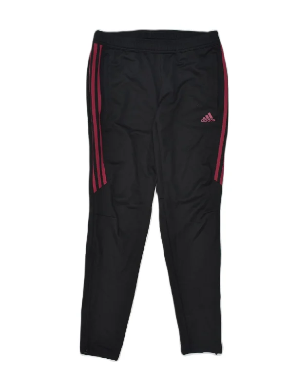 ADIDAS Womens Tracksuit Trousers UK 12-14 Medium Black Polyester