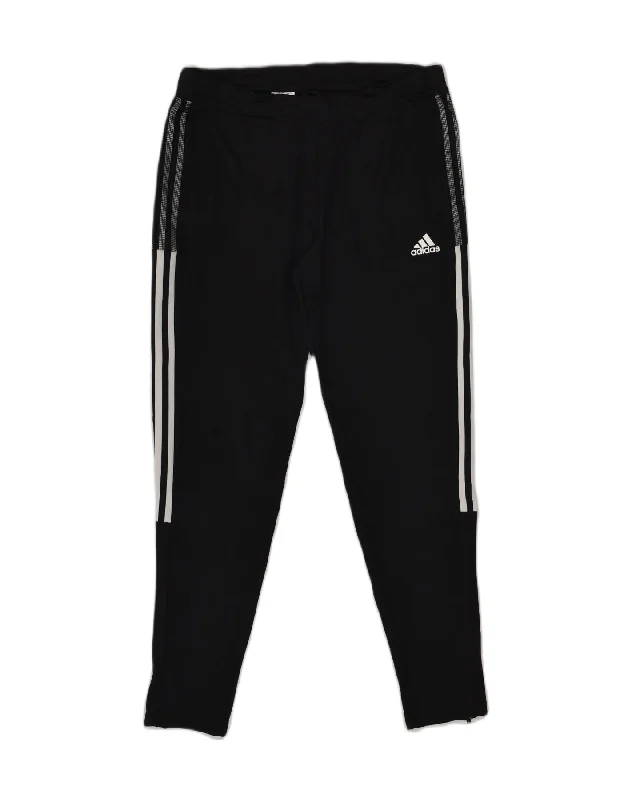 ADIDAS Womens Tracksuit Trousers UK 12/14 Medium Black Polyester