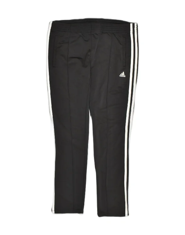 ADIDAS Womens Tracksuit Trousers UK 12 Medium Black Polyester