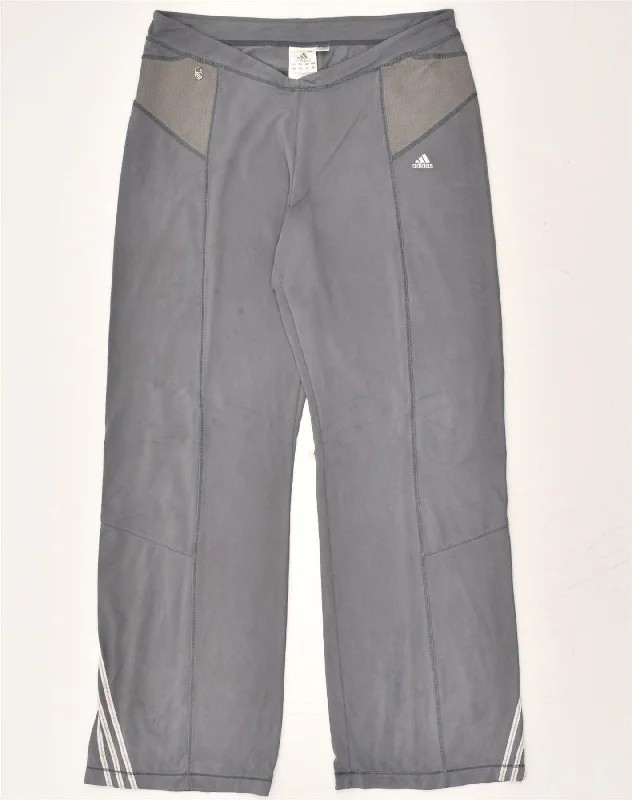 ADIDAS Womens Tracksuit Trousers UK 16 Large Grey Polyester