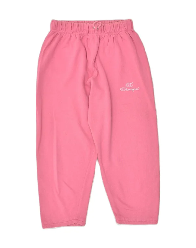 CHAMPION Womens Capri Tracksuit Trousers UK 12 Medium Pink Cotton