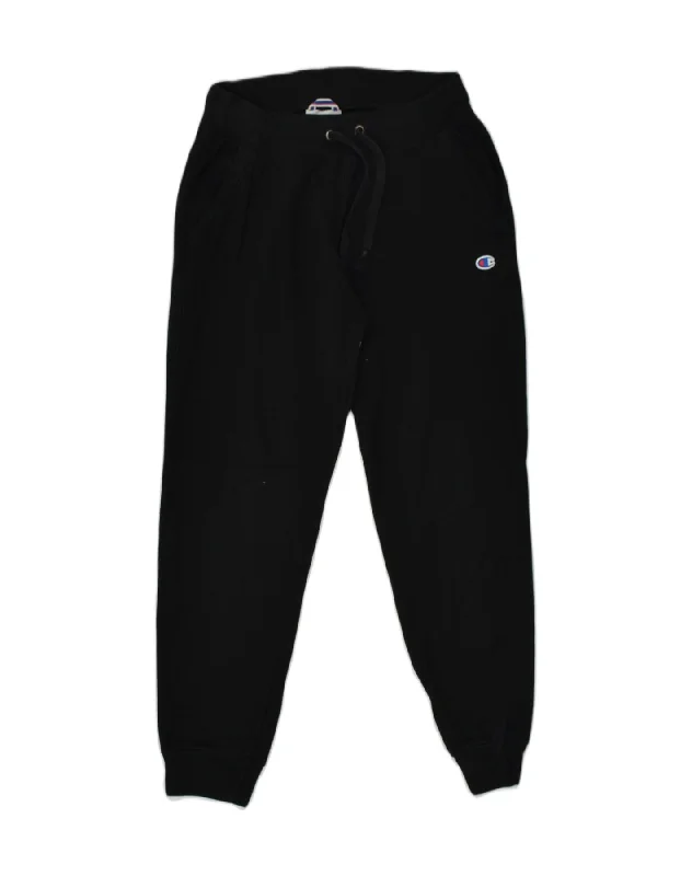 CHAMPION Womens Tracksuit Trousers Joggers UK 12 Medium Black Polyester