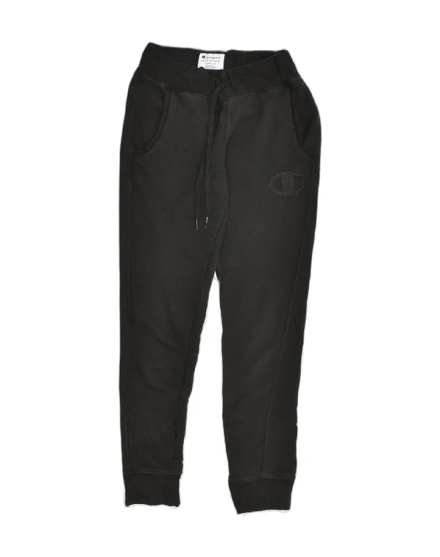 CHAMPION Womens Tracksuit Trousers Joggers UK 6 XS Black Cotton