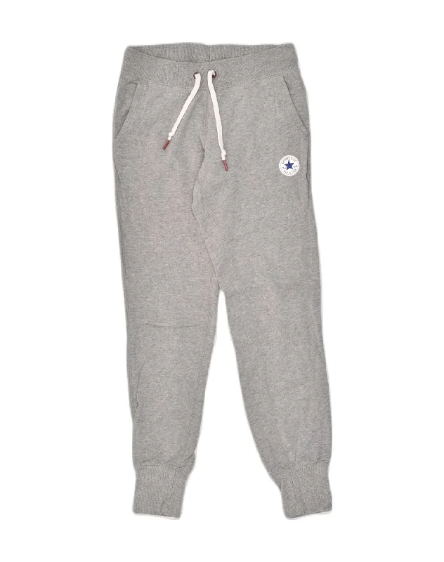 CONVERSE Womens Tracksuit Trousers Joggers UK 6 XS Grey Cotton