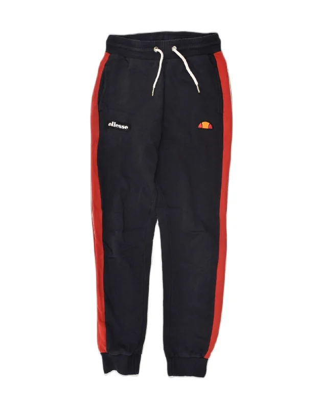 ELLESSE Womens Tracksuit Trousers Joggers UK 6 XS  Navy Blue Colourblock