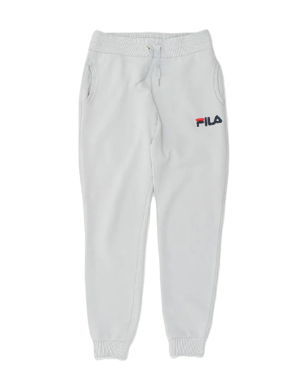 FILA Womens Tracksuit Trousers Joggers UK 10 Small Blue Cotton