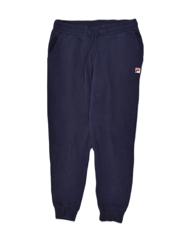 FILA Womens Tracksuit Trousers Joggers UK 14 Medium Navy Blue