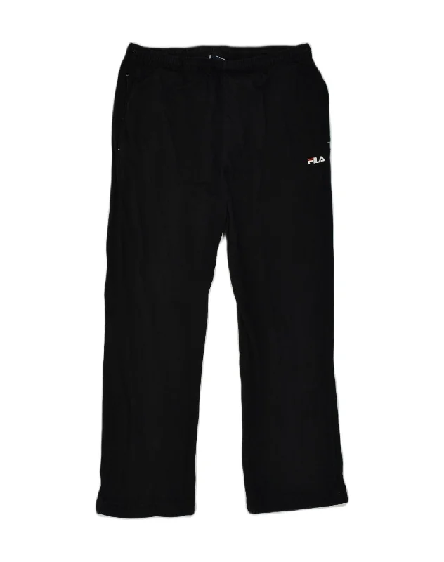 FILA Womens Tracksuit Trousers UK 16 Large Black Cotton