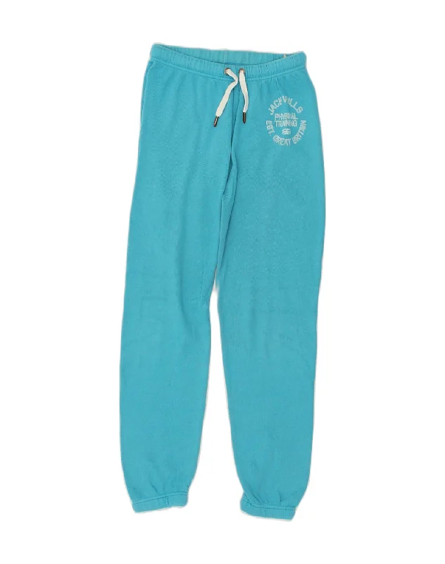 JACK WILLS Womens Tracksuit Trousers Joggers UK 6 XS Turquoise Cotton