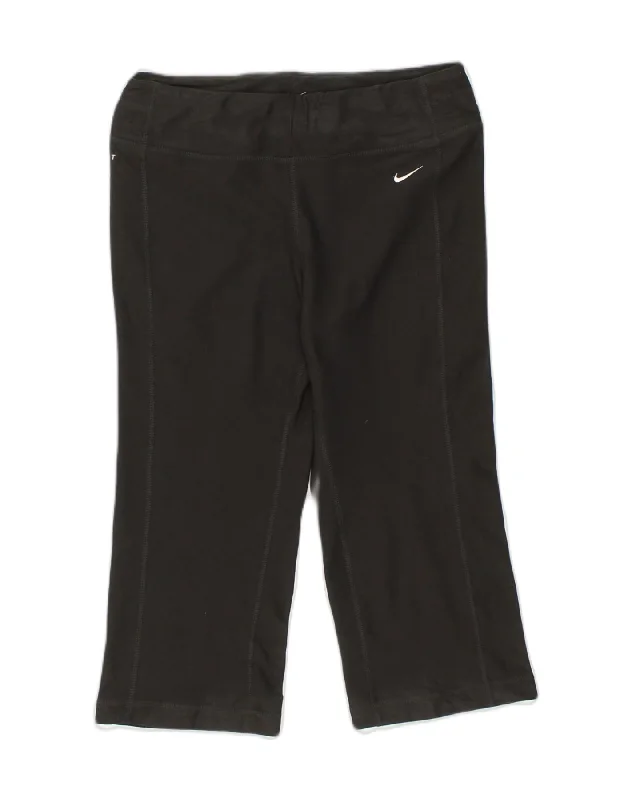 NIKE Womens Dri Fit Capri Tracksuit Trousers UK 10 Small Black Polyester