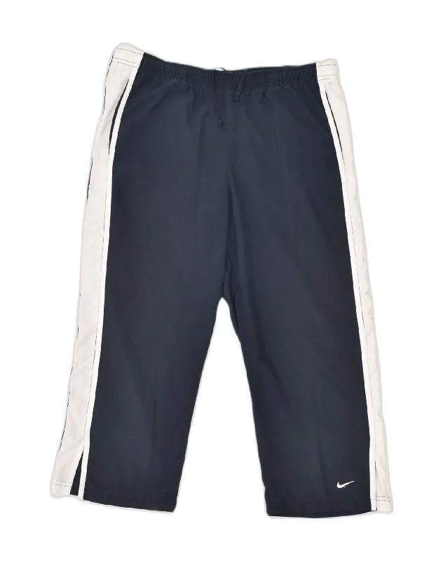 NIKE Womens Tracksuit Trousers US 8/10 Medium Navy Blue Polyester