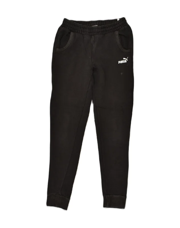 PUMA Womens Tracksuit Trousers Joggers UK 8 Small Black Cotton