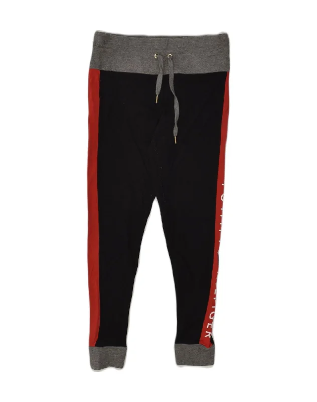 TOMMY HILFIGER Womens Tracksuit Trousers Joggers UK 10 Small Black