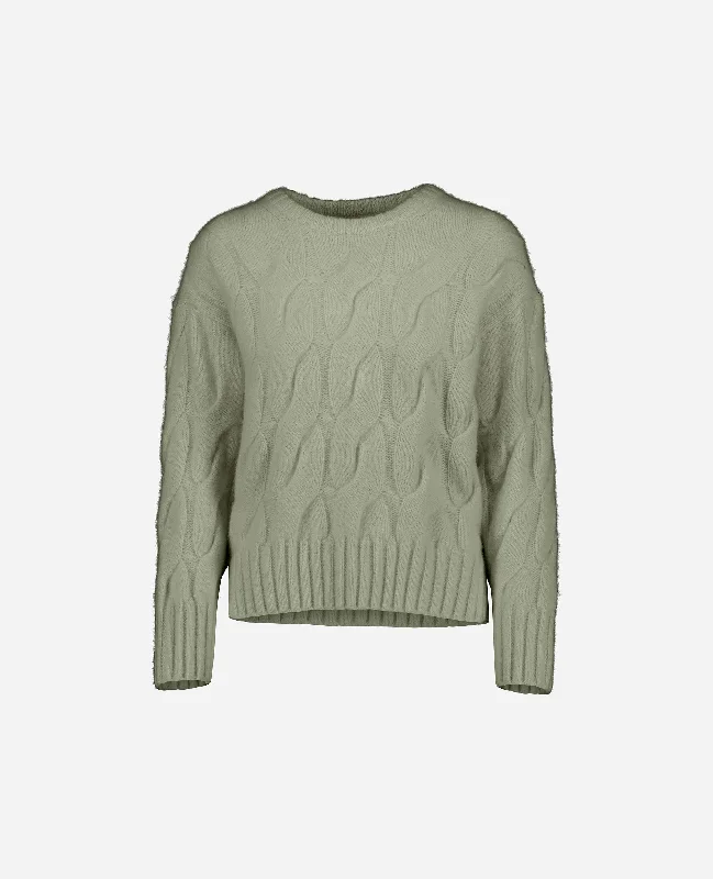 Rundhalsausschnitt Pullover aus Cashmere in Grün