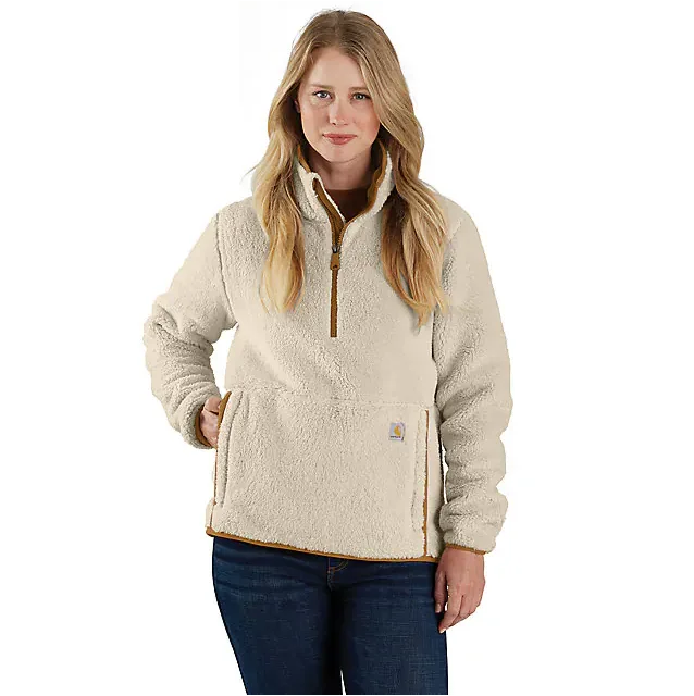 Women's Loose Fit Fleece Pullover - 3 Warmest Rating - Oat Milk