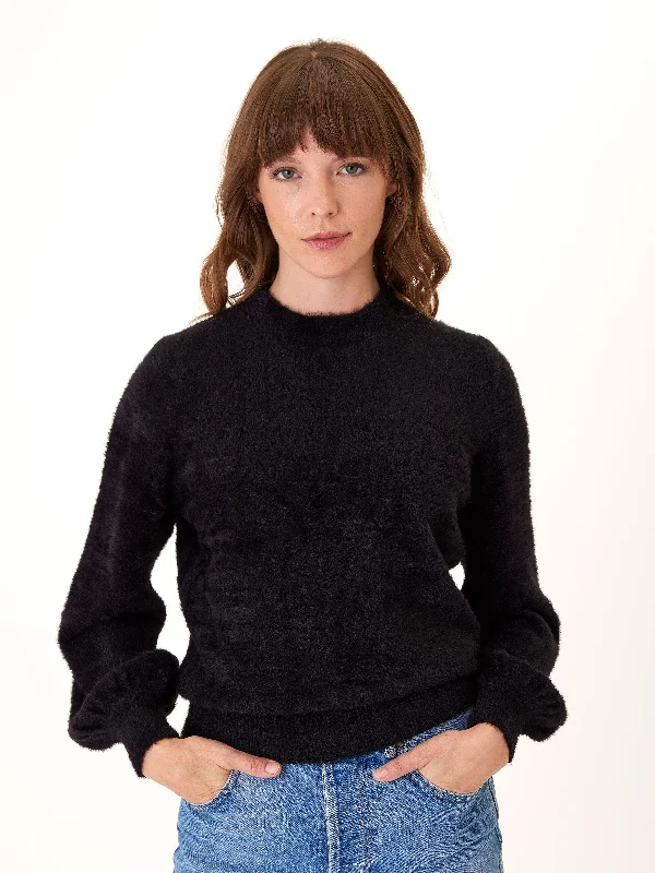 Clara Fuzzy Pullover Crew Neck Sweater