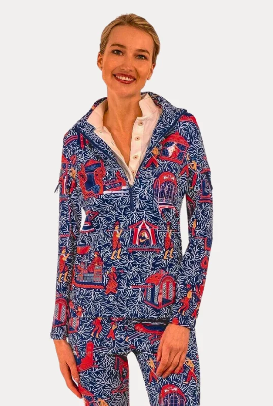 Gretchen Scott Half-Zip Pullover in Palanquin Party